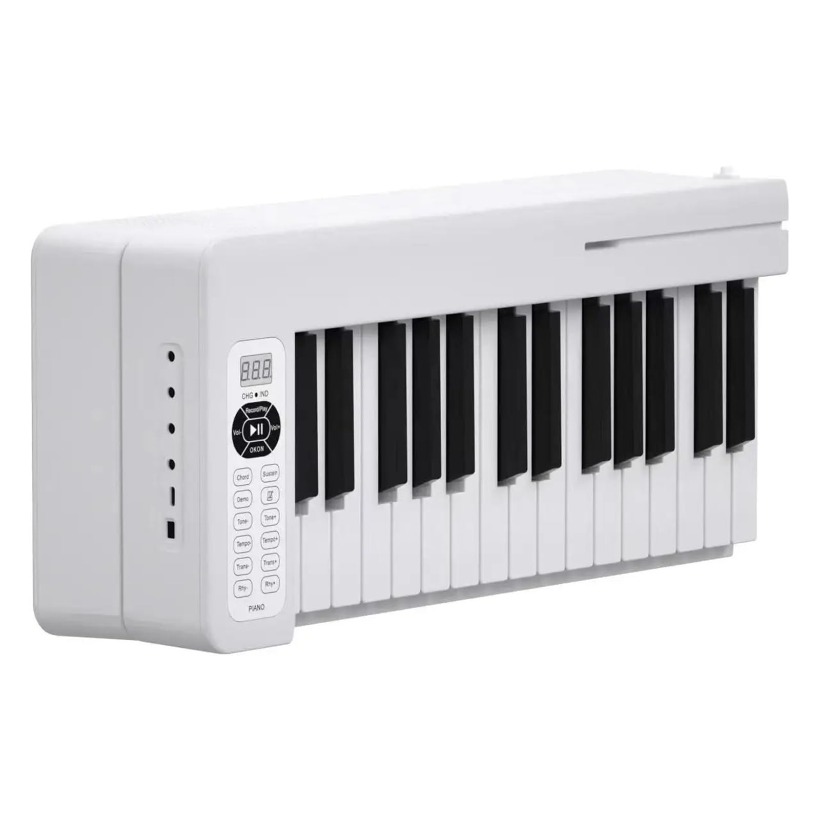 Tastiera Digitale Per Principianti Il Pianoforte Elettronico Pieghevole A 61 Tasti È Portatile E Adatto Ai Principianti(White)
