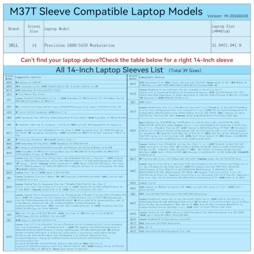 Image of Smatree M37T Hard Protective 14 inch Laptop Sleeve Case for DELL | Compatible for DELL Precision 5470 /5490 Workstation, for DELL Yoga Slim 7i Ultra Aura Edition (X8030T)