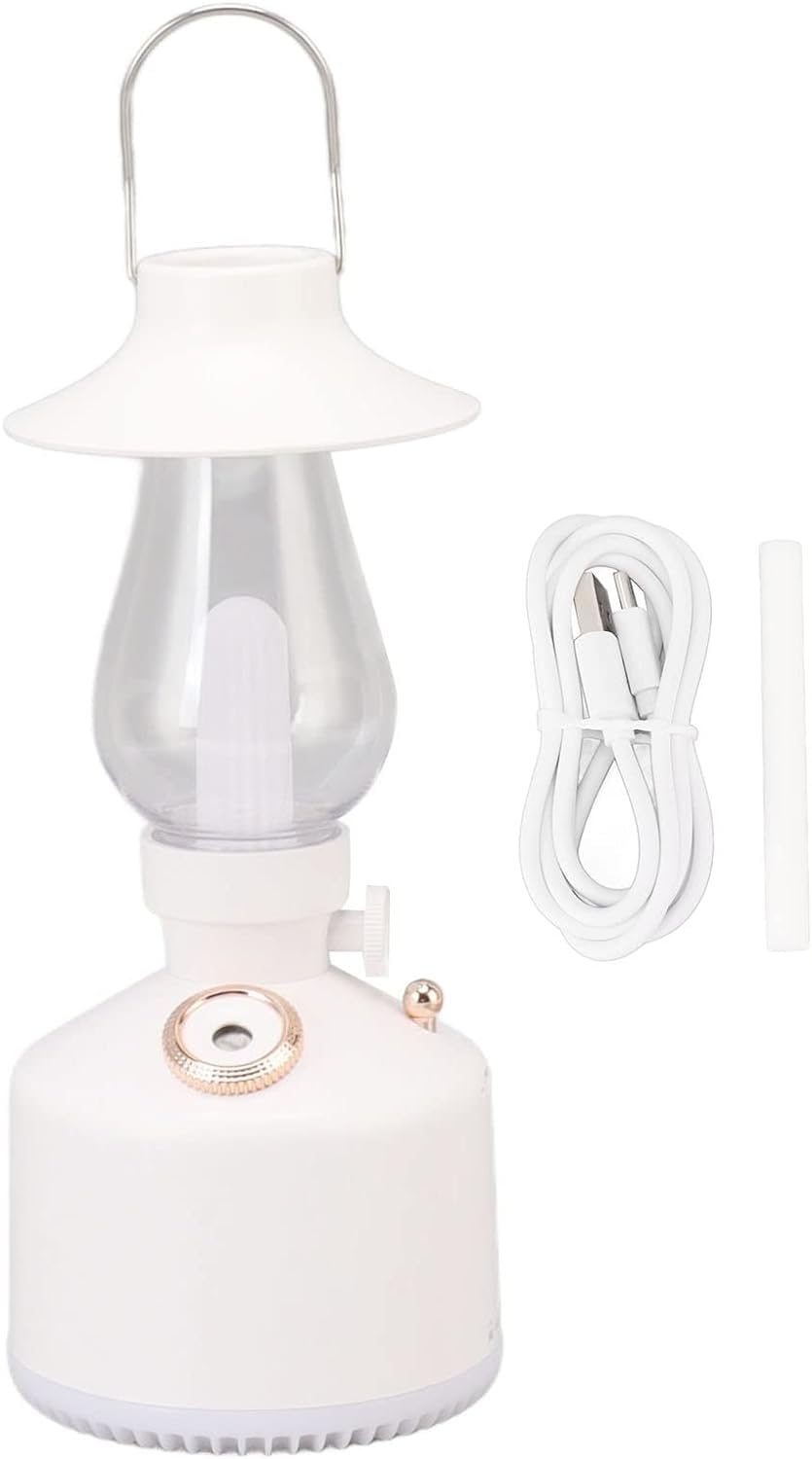 Domésticos Humidificador portátil, 280 ml portátil Dormitorio Viaje Oficina Retro lámpara de Queroseno Estilo humidificador Recargable, humidificador de Escritorio