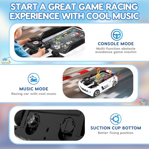 Musical Steering Wheel Racing Car Toy, Racing Adventure Car Steering Wheel for Toddler Kids, Toddler Simulated Driving Game Cars with Sound and Light, Xmas Birthday Gifts for Kids Ages 3+
