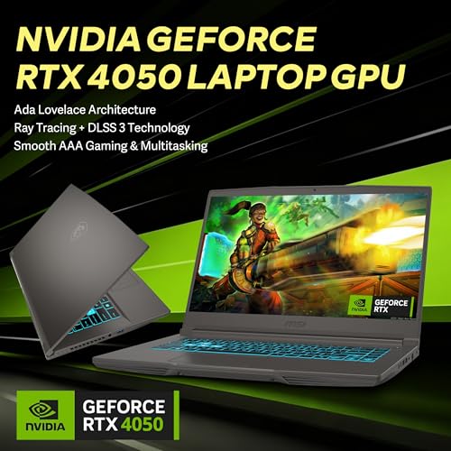 Image of msi Thin 15.6 inch FHD 144Hz Gaming Laptop, Intel Core i7-13620H, NVIDIA GeForce RTX 4050, 64GB DDR4, 5TB Storage(4TB SSD+1TB Docking Station), Backlit Keyboard, Wi-Fi 6E, HD Camera, Win 11 Pro, Gray