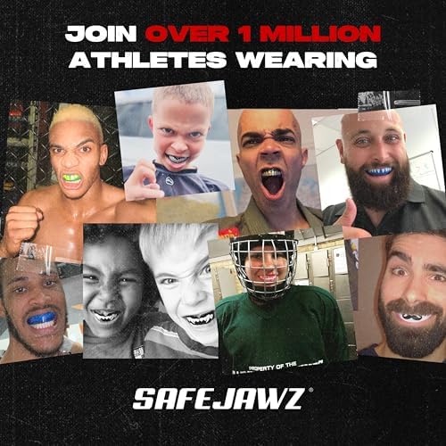SAFEJAWZ Mouthguard Strapless Slim Fit, Adults and Junior with Case for Boxing, Basketball, Football, MMA, Martial Arts, Hockey and All Contact Sports (Adults (12+ Years), Clear) — view 6