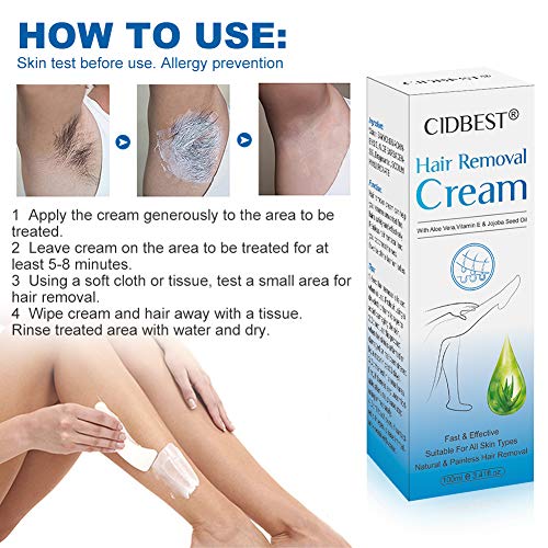 Hair Removal Cream, Depilatory Cream, Body Hair Remover Cream for Women and Men, Skin friendly Painless formula with Aloe Vera & Vitamin E