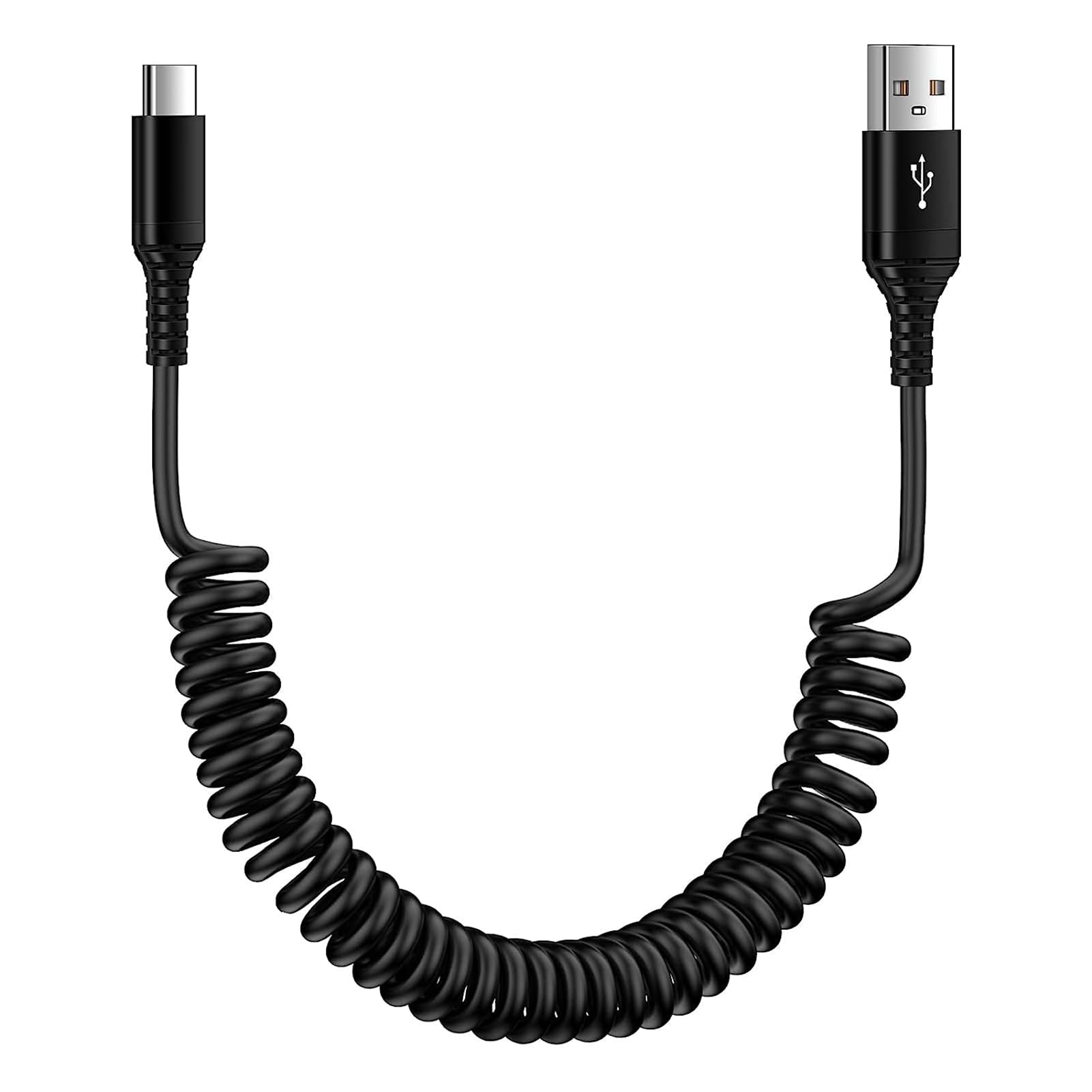 ANNIBER USB-A to USB-Cケーブル コイル型 3A/QC3.0…