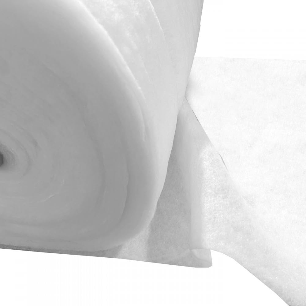 EU Fabrics 2oz Polyester Wadding Fabric - Fire Retardant Upholstery Batting Fabric - 90gsm Dracon Material for Cushions and Pillows Filling - Ideal for Quilting and Sewing (White, 1 METRE X 150CM)