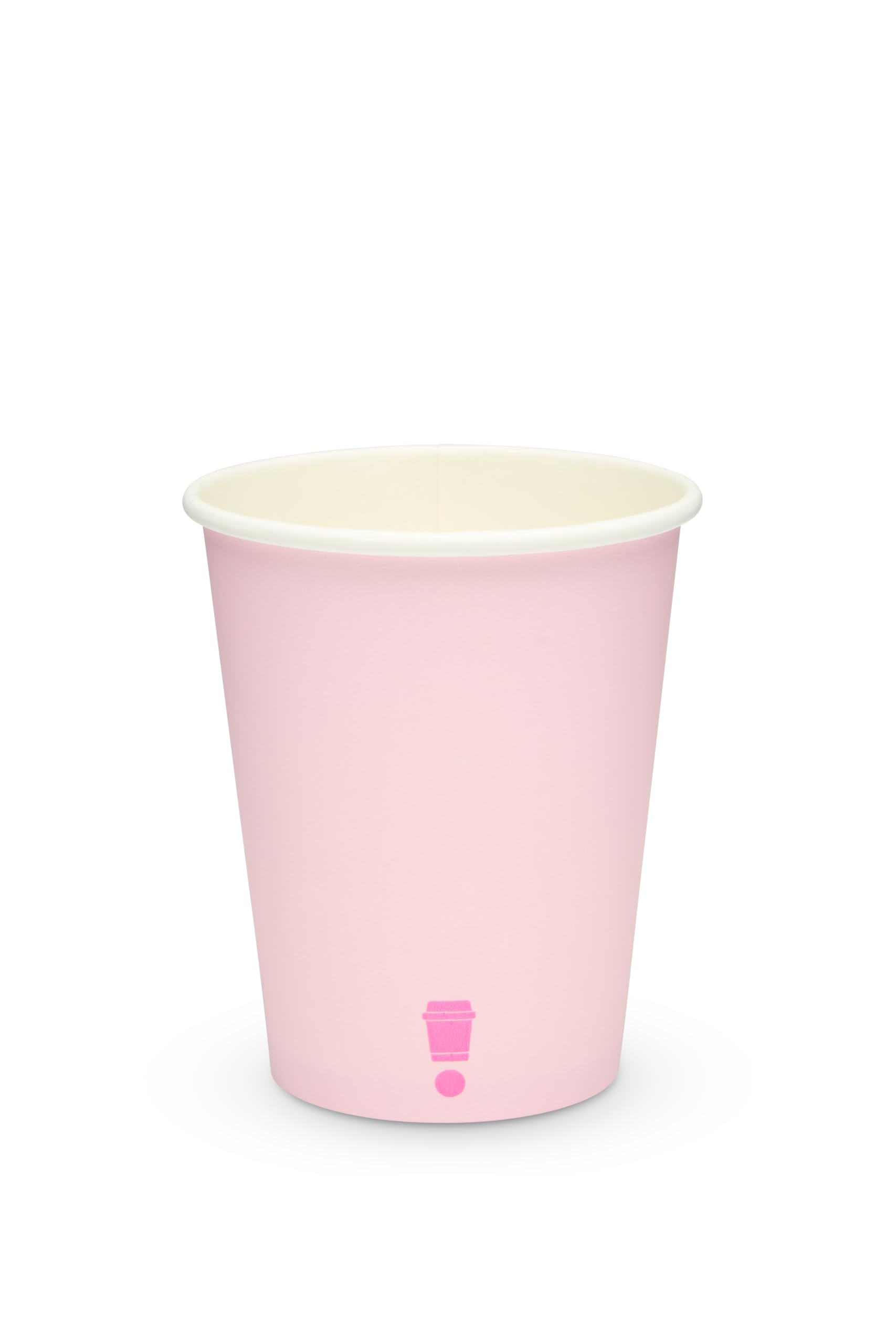 Disposable PLA Lined Coffee Cups, Compostable and Biodegradable, Single Wall, 50 Cups with PLA Lids (Baby Pink, 8oz)