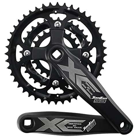 CYSKY 9 Fach Fahrrad Kurbelgarnitur 170mm 104/64 BCD Kurbelarm Set 44-32-22T Einfach zu ersetzende MTB BMX Rennrad Kurbelgarnitur Cover