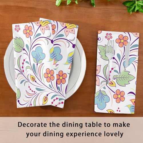 Servilletas de Tela Color Floral Set x6 20x20 in miniatura 7