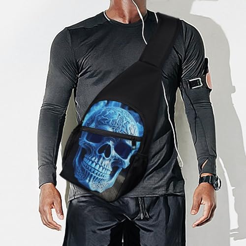 Sac de poitrine imperméable tête de mort 3D idéal pour le cyclisme urbain