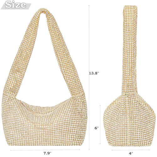Image of BBTT.ful Rhinestone Evening Handbags Sparkling Crystal Purse Daily Casual Shoulder Bag