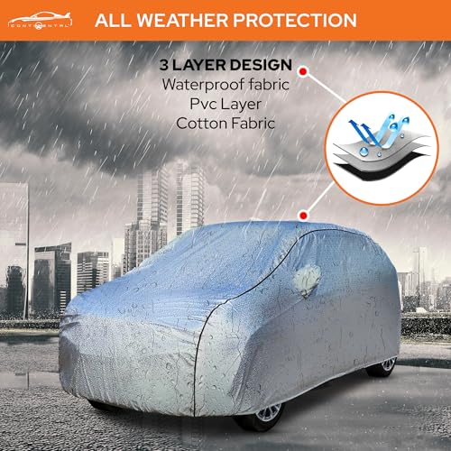 Image of Continental [SilverGuard] Dual Belts Extra Protection Hyundai Venue Body Cover (2016-2022) Build with Triple Stitched, Waterproof & Dustproof Car Cover for Venue (Metallic Silver).