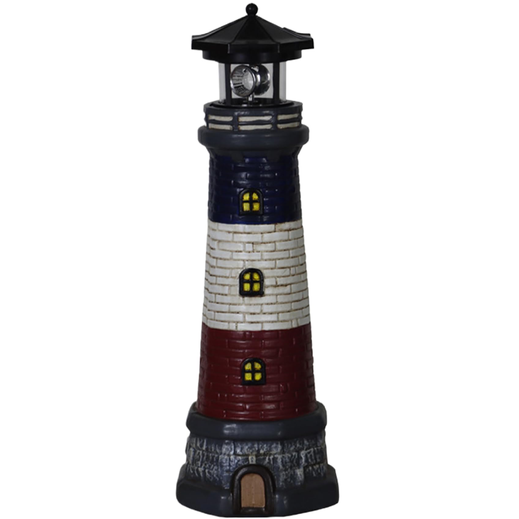 Lighthouse Solar Light 15" Tall Waterproof Resin Lighthouse Lamp with 360° Rotating LED Lighthouse Decor for Patio Lawn Yard Garden Decorations Lighthouse Lighthouse Lamp Lighthouse Decor Solar Garden