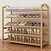 Bambusowy stojak na buty,5/6-poziomowy organizer na buty do przechowywania butów Naturalne drewniane półki,z uchwytem do przedpokoju, sypialni, łazienki,Uchwyt do przechowywania na 15-30 par butów