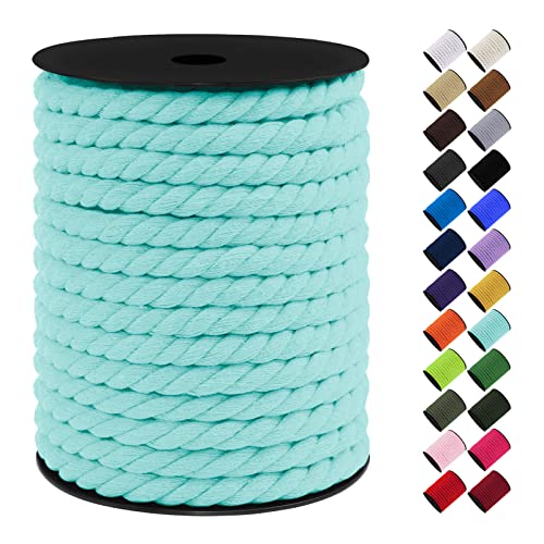 LEREATI 10mm Macrame Cord, 75 Feet Thick Macrame Rope Yarn Natural Cotton Cord Macrame String