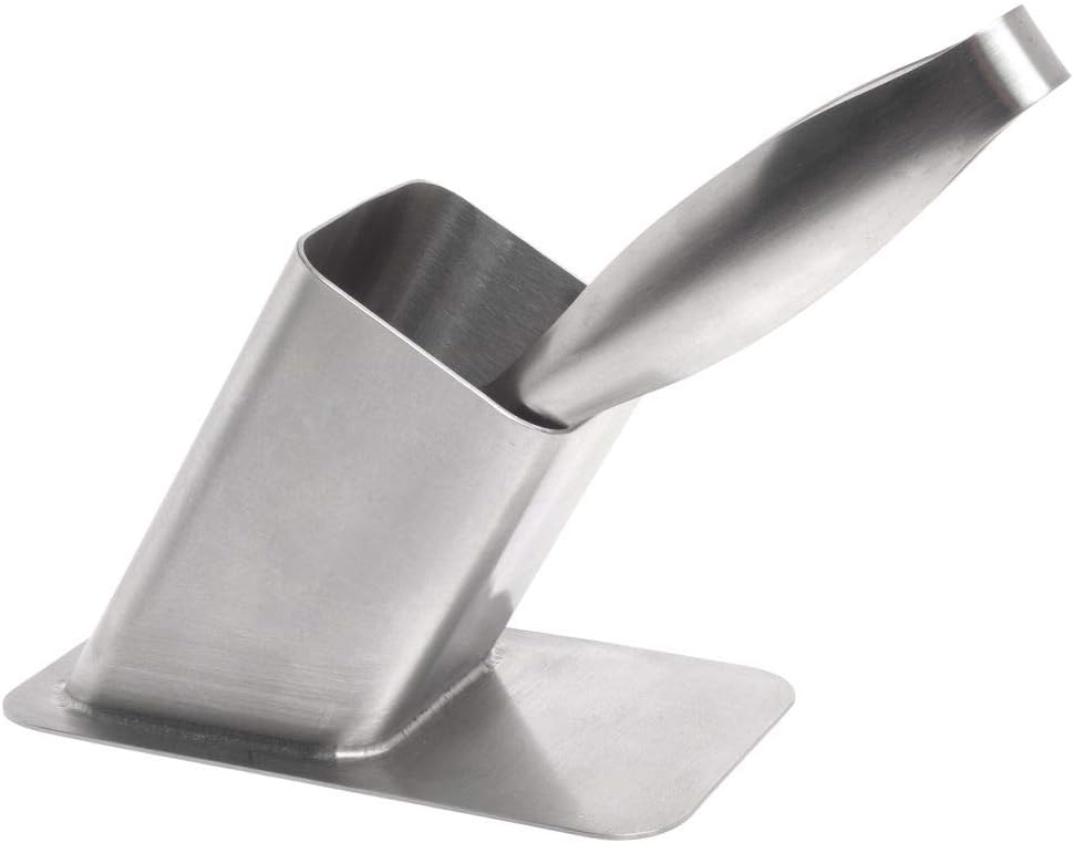 HUBERT Stainless Steel Closed Bottom Tong Holder - 3 3/10" W x 5 3/4" D x 4" H