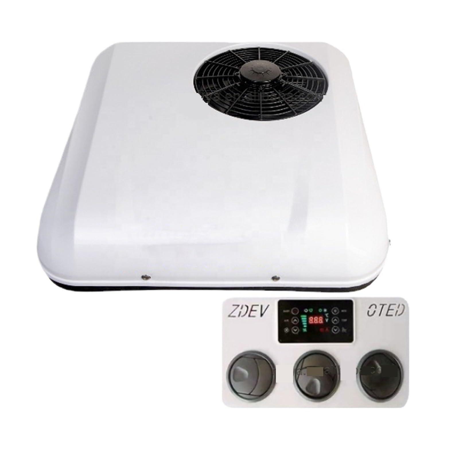 12v Air Conditioner 24v Condition Parking Cooler Rooftop Conditioning For Car/truck/RV/Caravan/Van/Camper Quiet Comfort Highly Efficient Cooling(White,12v)