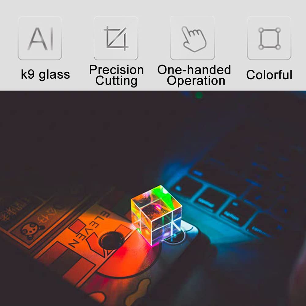 MIFANI Prisme Triangulaire en Verre Optique Prisme Cube en Verre Optique Prisme de Dispersion RVB for la Physique et la Décoration Même 4 Tailles en Option 4X4x4cm, 45x45x45mm (Size : 50x50x40mm)