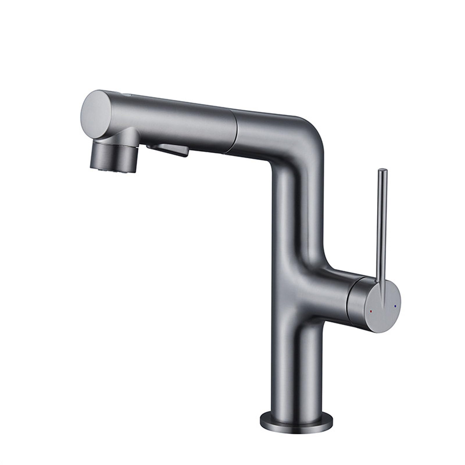 Pull Out Sprayer Bathroom Faucet - Single Handle Copper Vessel Sink for Hot and Cold Water