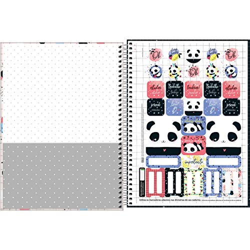 Caderno de 10 Matérias Capa Dura, Pacote com 4 Cadernos, Lovely, Estampas Sortidas, 160 Folhas, Tili