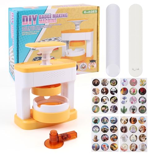 UIOK Buttonmaschine, Button Maker 55mm Buttons Selber Machen,Buttons Buttonmaschine Abzeichen Macher Maschine mit 48 Zubehörteilen & Kreisschneider, Knopfmachermaschine für Kinder DIY-Geschenke