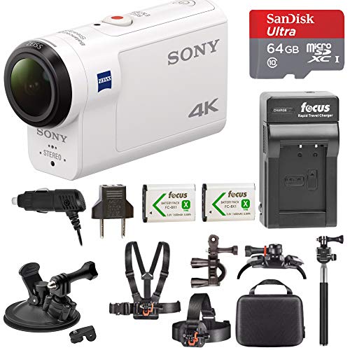Sony FDR-X3000 4K Action Cam w/ 64GB microSD Card & Action Cam Accessory Bundle