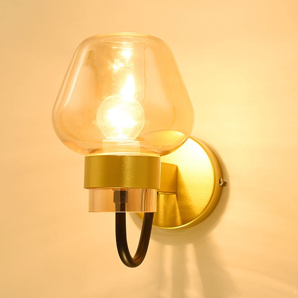 Lanterne murale support créatif cuivre applique en verre nordique