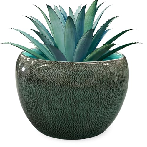 Headwind Ironstone Glazed Cottage Petite Braeburn – 5 Inch Planter, Surf Green – Decorative Indoor Plant Pots, Succulent Pot, Flower Pots and for Plants Outdoor