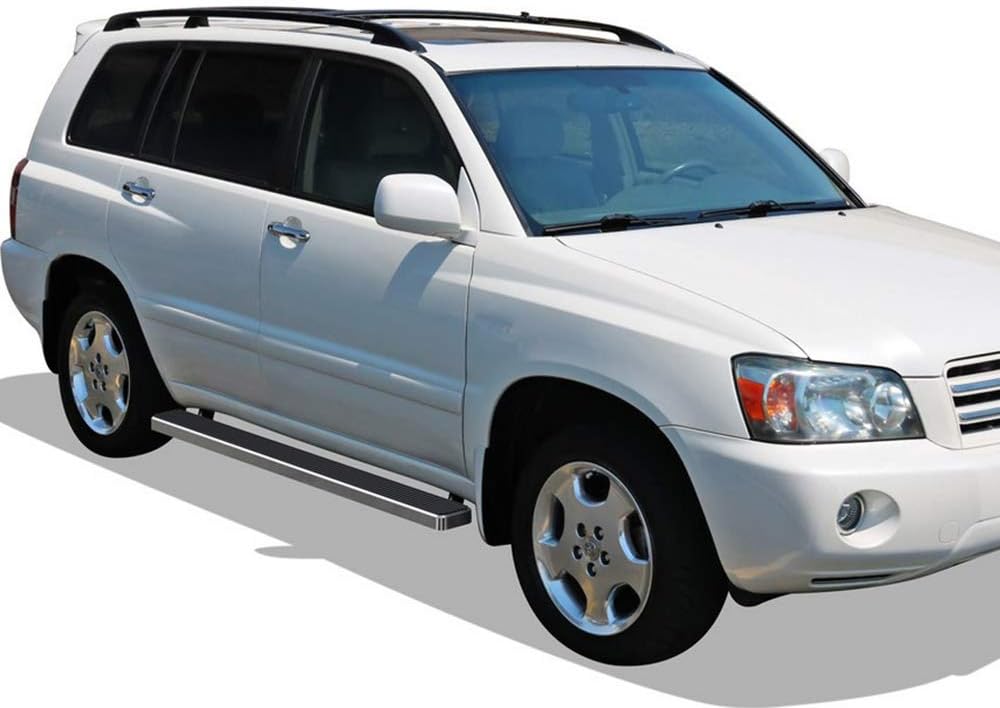 APS Running Boards (Nerf Bars Side Steps Step Bars) Compatible with Toyota Highlander 2001-2007 & Lexus RX330 RX400H 2004-2009 (Silver 5in 304 Stainless Steel)