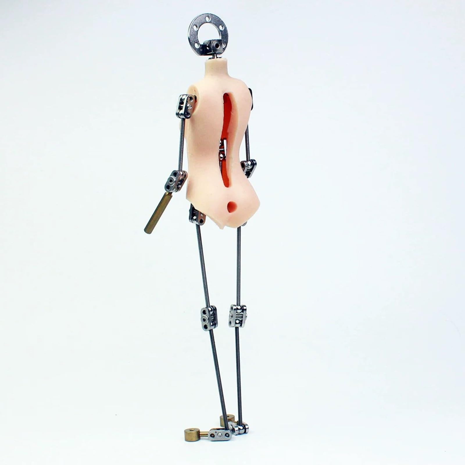 Stop Motion Armature Puppet mit flexiblem Silikonkörper, Metallskelett für DIY-Charakter-Design, ideal für professionelle Studioanimation