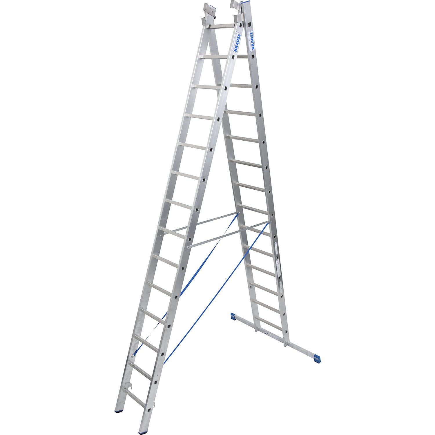 KRAUSE | Vielzweckleiter | 3 x 14 Sprossen | Metall | Mehrfarbig | 3-teilig, mit herausnehmbarem Leiterteil, 3 x 14 Sprossen