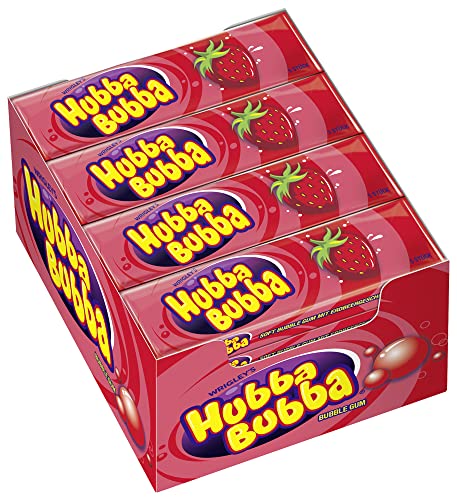HUBBA BUBBA Kaugummi Erdbeere 20 Packungen (20 x 5 Stück)