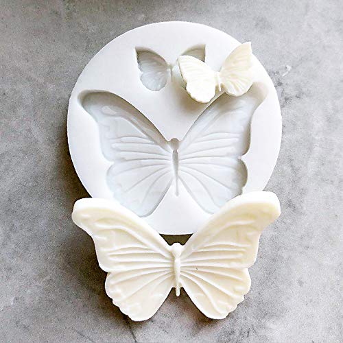 2 pcs Butterfly Silicone Molds,Mini Butterfly Fondant for DIY Chocolate Candy Pudding Gum Paste Cupcake Cake Topper Decoration Desserts Jelly Shots Handmade Ice Cream Ice Cube Crystal Soap Mould - Thumbnail 2