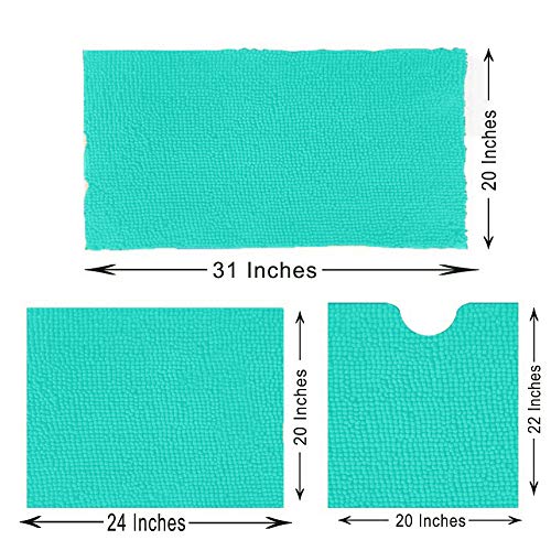 Madeals Badteppich Set 4-teilig mit WC-Deckelbezug und Teppich Set Kombi, Weich Shaggy Badteppich Set 3-teilig und U… – Bild 4