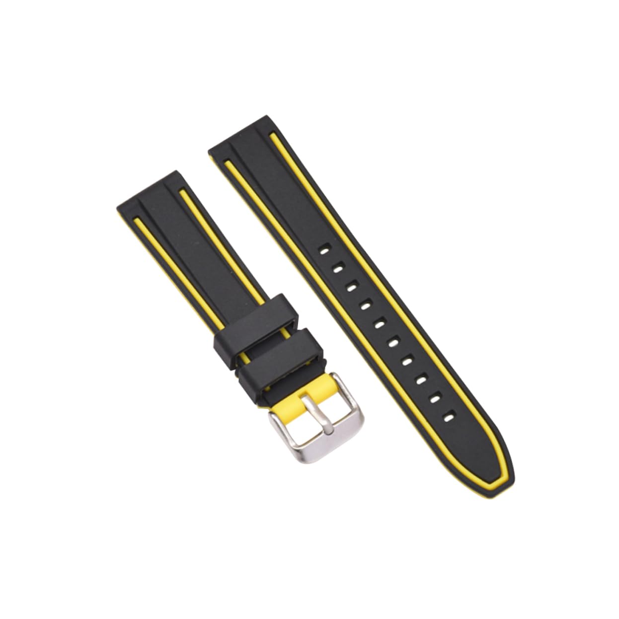 LALADEFIEE Adjustable Band in Black Yellow Silicone Watchband for S3 Replacement Band Change