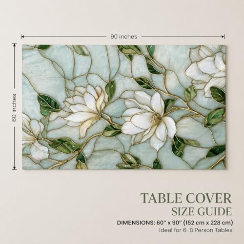 Image of BSB HOME 300 TC Table Cover for 6 Seater Dining Table, Premium Soft Washable Wrinkle & Fade Resistant Table Cloth for Home Kitchen Dining Room Decor, 90 x 60 Inches (228 x 152 cm) - Emerald Jade Green