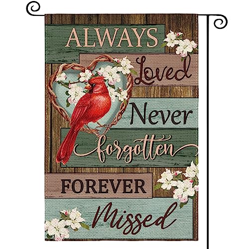 AVOIN colorlife Cardinal Memorial Day Garden Flag 12x18 Inch Double Sided