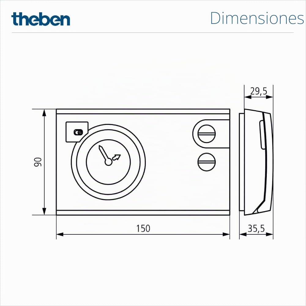 Theben 7820030 Ramses 782 analógico cronotermostato Diario/semanal | termostato ambiental versión de red, disco programador con pestañas, control electrónico, temperatura normal/reducida