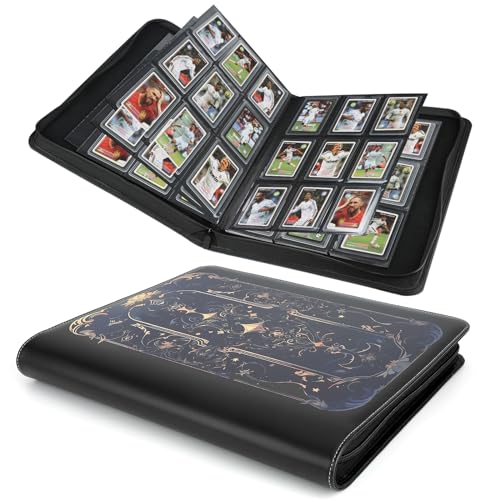 Image of Toploader Binder,Toploader Hard Cases, 9-Pocket Pages Sleeves Hold up 288 Cards.Toploader Card Binder with Sleeves for inch3x4 inch rigid,Card Holder(black purple)