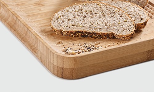 Joseph Joseph Cut & Carve Non-Slip, Multi-Function, Double-Sided Chopping Board for Food Preparation and Carving, Bamboo wood, Large - Image 4