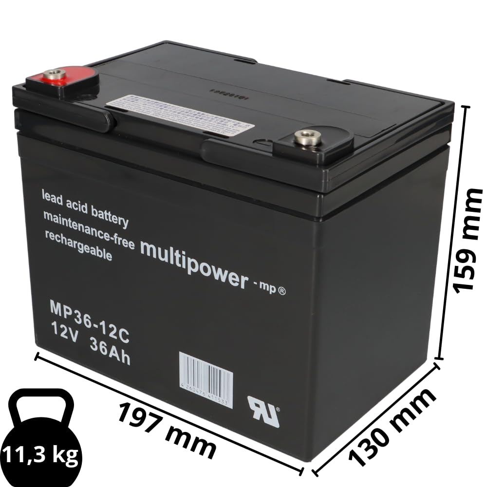 Akumulator zamienny do Invacare Mistral 2X Multipower 12 V - 36 Ah odporny na cykle AGM VRLA
