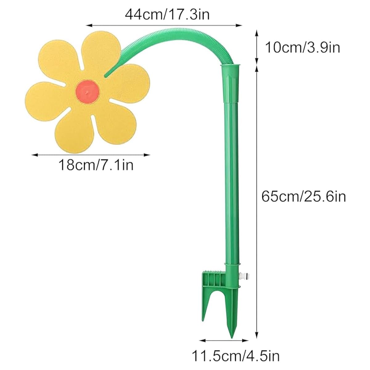 Namvo Arroseur Crazy Daisy, arroseur de marguerite dansante, arroseur drôle en forme de fleur, piquet d'arrosage de fleur dansante, pulvérisateur à rotation à 360° pour jouer/arroser