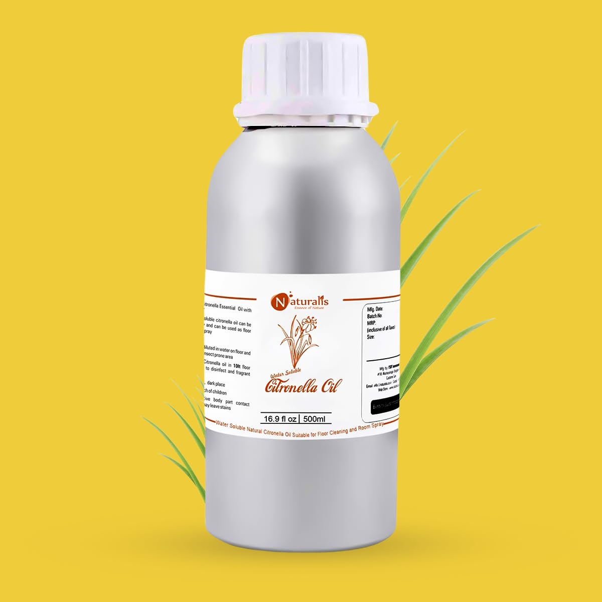 Naturalis Essence of Nature Water Soluble Natural Citronella Oil Suitable for Floor Cleaning and Room Spray 500ml