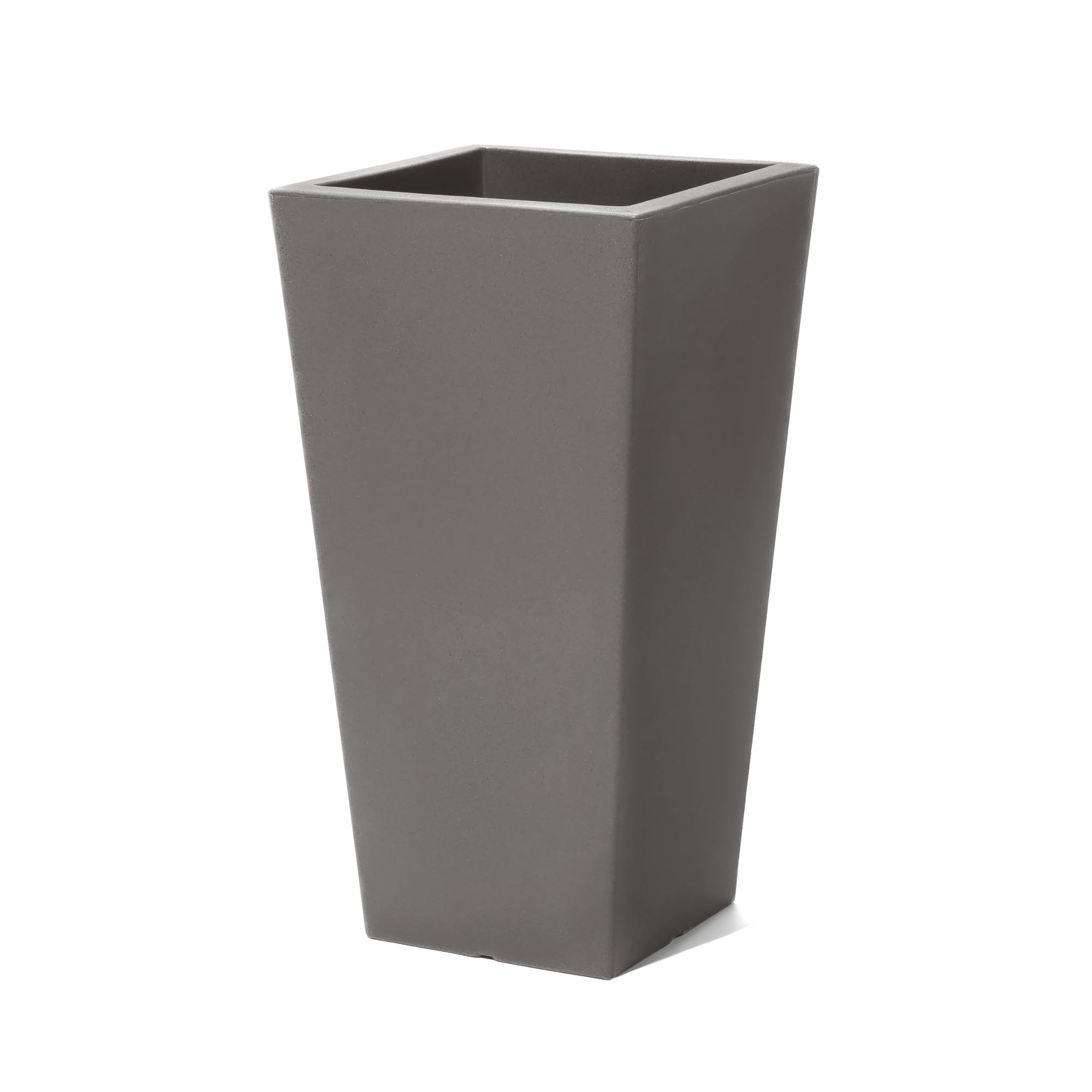 Step2 Tremont tall square planter in dark cedar