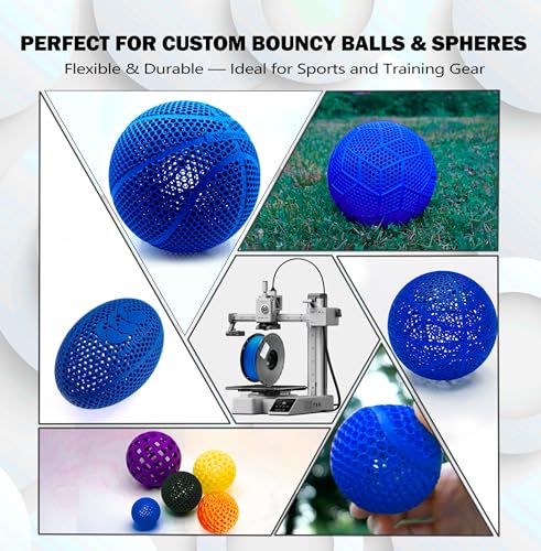 Image of FlexiTough Flexible Filament Specifically for Printing Real-Game Bouncy Airless Basketball,1.75mm,1KG (2.2lbs), Royal Blue