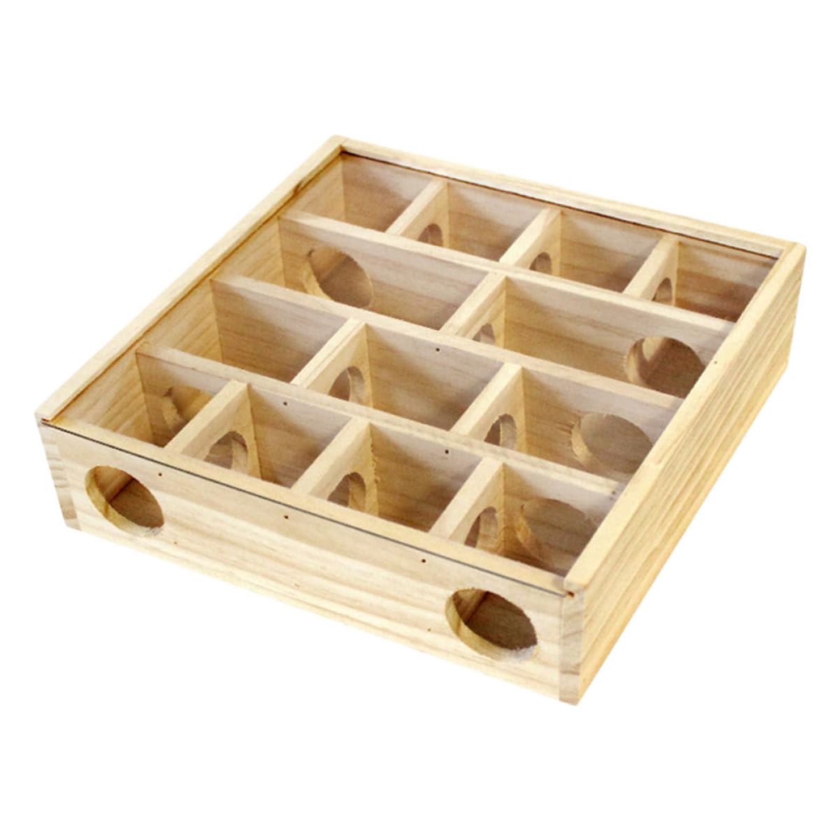 iplusmile Holz labyrinthspielzeug für Kleintiere Interessantes Mäuselabyrinth mit Hohem Rand Sicherer Käfigschutz Unterhaltungs Stressabbau Hamster Meerschweinchen Chinchillas
