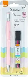 Lapiseira 2.0mm + Grafite 6 un. Linha Soul Cor Pastel Rosa - BRW