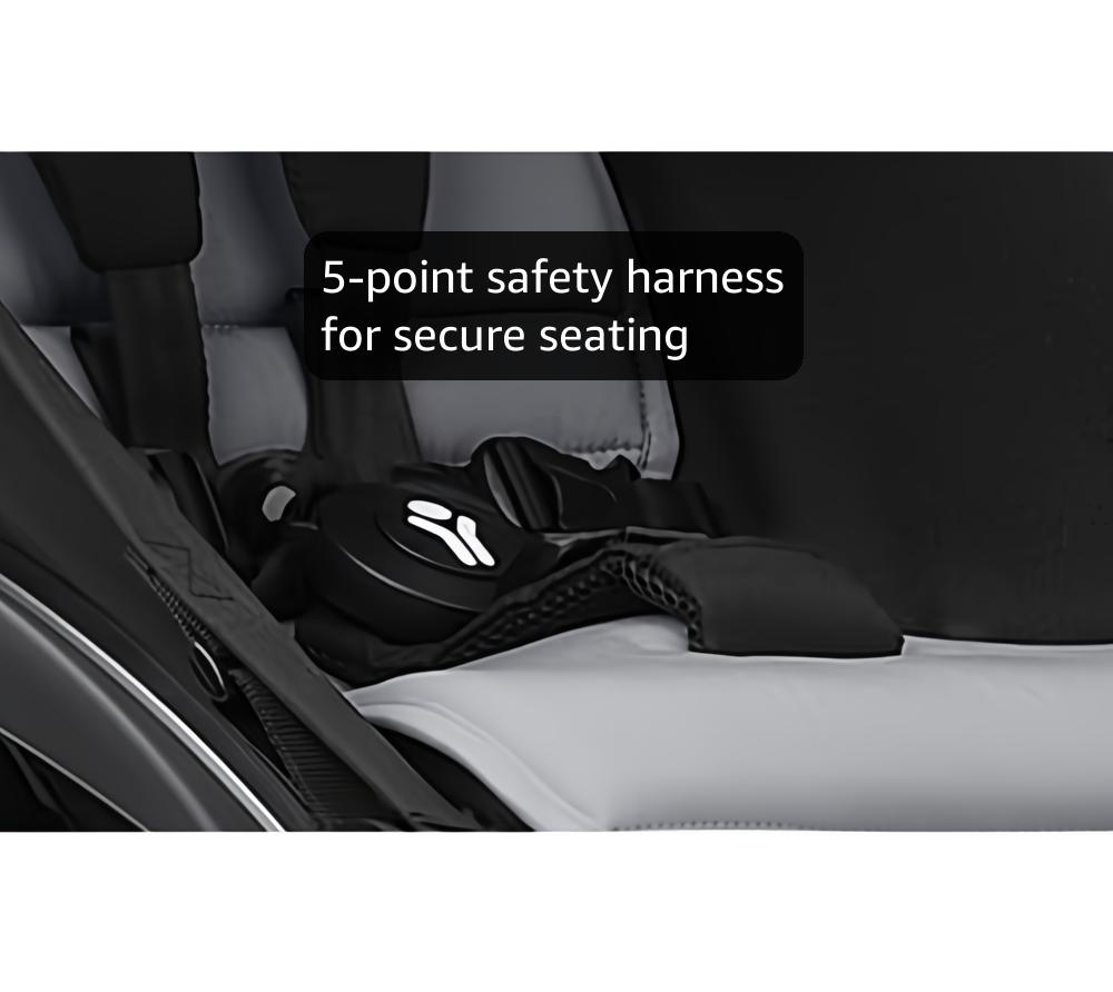 Stokke YOYO3 Stroller from 6 Months - Includes Black Frame/Stone Seat Cushion + Canopy - Folds in & Out in a Flash - Light & Compact - Carry-On Compatible