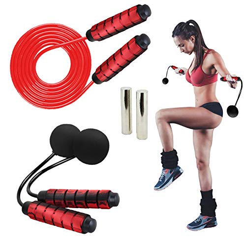 Ropeless Jump Rope, Adjustable Speed Jump Rope, Weighted Jump Rope with Memory Foam and Antiskid Handle, Jump Ropes for MMA, Boxing Fitness Exercise & Gym