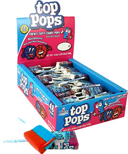 Top Pops Chewy Taffy Pops, Blazpberry, 16.9 Ounce - image 1