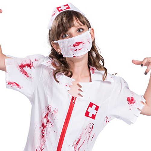 Disfraz de enfermera zombie para niñas talla S miniatura 3